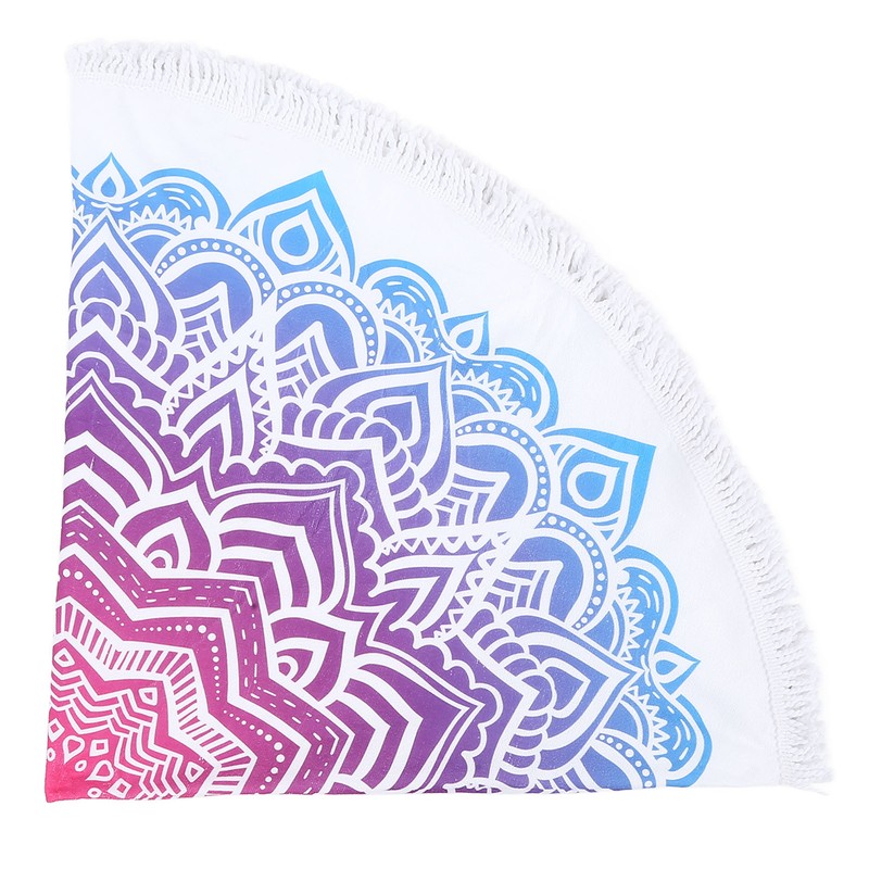 Round Beach Towel Blanket Circular Beach Tassels Blanket Oversized Picnic