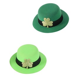 VICASKY 2Pcs St Patrick's Day Hair Clip Shamrock Design Party Hat Hair Decor for Festive Celebrations Comfortable and Durable Accessory for Unforgettable Costume Fun