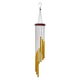 Wind Chimes for Outside with 12 Aluminum Tubes Wind Bells, 23 Inches Melody Windchimes Outdoors for Farmhouse Garden Patio Home Decor (Gold)