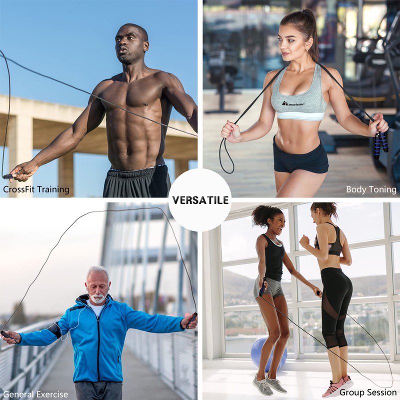 METEOR Adjustable Jump Rope for Cardio Exercise - Premium Skipping