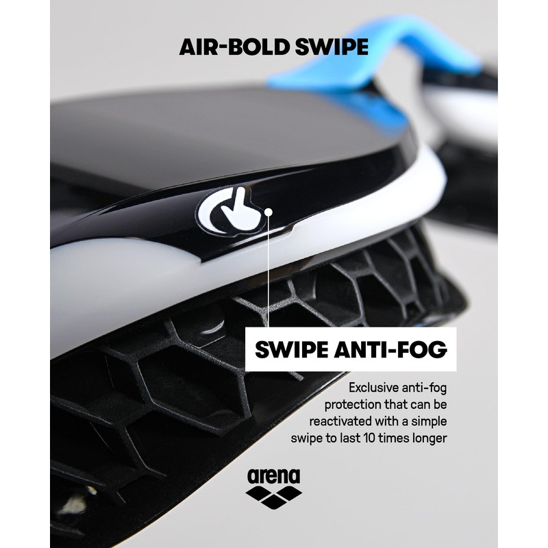 Arena Unisex Goggles Air Bold Swipe, SMOKE-SMOKE-BLACK