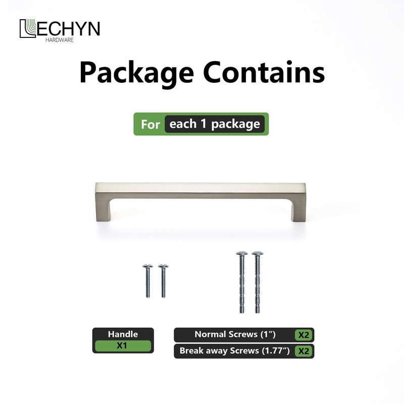 LECHYN Satin Nickel Kitchen Cabinet Pull, 10 Pack 5 Inch(128MM)