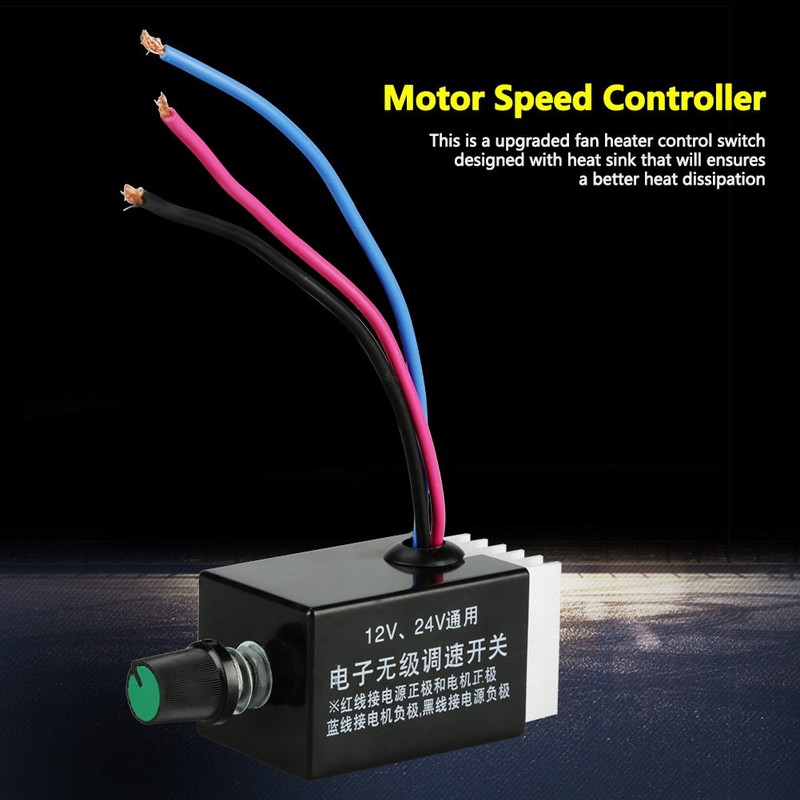 12v 24v Stepless DC Motor Speed Controller Switch DC Motor