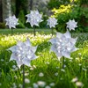 20pack Garden Pinwheels,Reflective Pinwheelsfor Yard and Garden,Whirligigs Wind Spinners(Silver),DlY Assembly