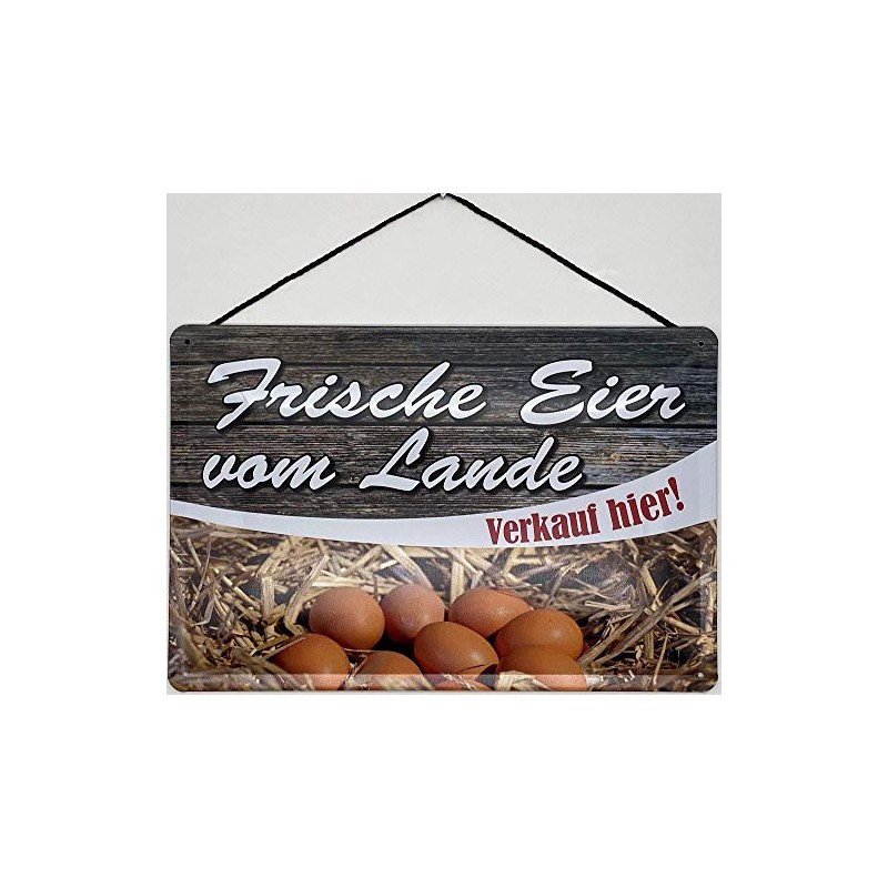 Blechschild With Cord 30 x 20 cm Fresh Eggs from