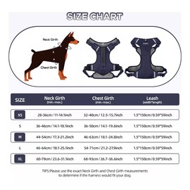 UNA MASCOTA Pechera Arnés De Seguridad para Perro Chico Mediano Y Grande con Correa 1.5m (Azul Oscuro, XS)