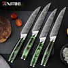 XT XITUO Serrated Steak Knife Set w/Beautiful Engraved Pattern -