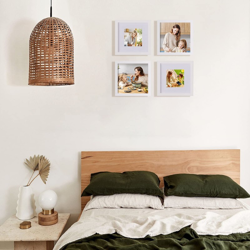 Egofine 8x8 Picture Frames 4 PCS - Made of Solid