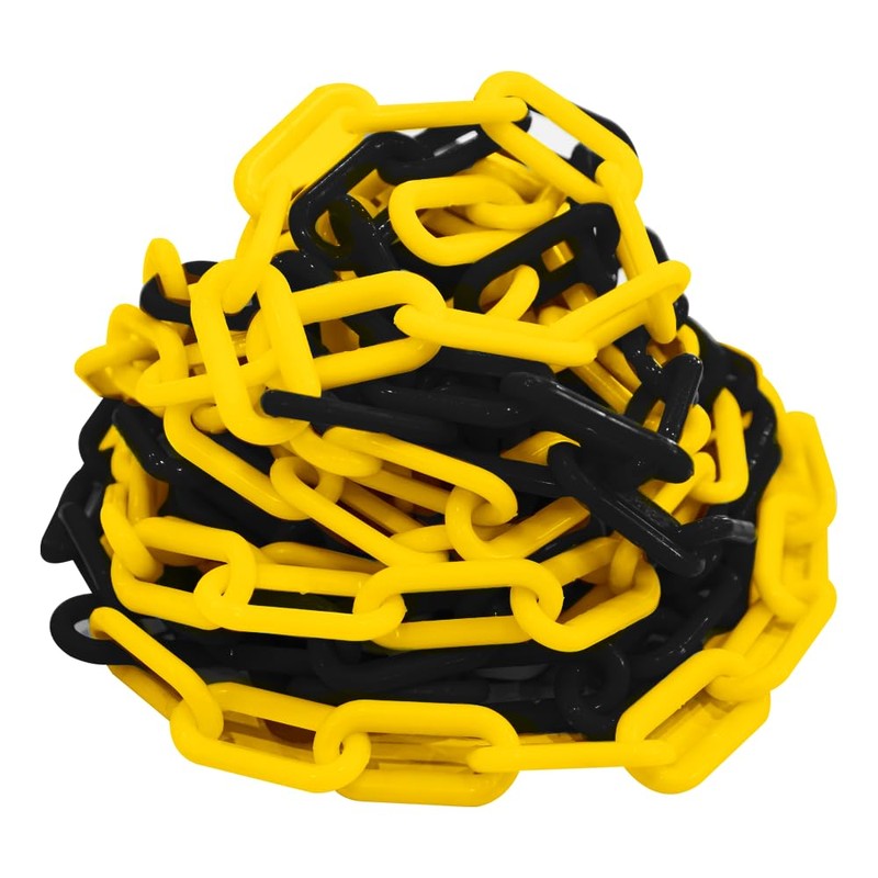 Yellow and Black Plastic Chain Barrier 3 Meter Length, 8mm