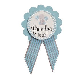 Grandpa to Be Pin Elephant Baby Shower It's a Boy for grandparents to wear, Blue & White, Baby Sprinkle, One Size, no gemstone
