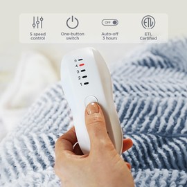 Templewet Heated Blanket Electric Blanket 50" x 60" - Cozy Soft Heated Throw with 5 Heating Levels & 3 Hours Auto Off,Machine Washable,ETL & FCC Certification,Over-Heat Protect(Frosty Blue)