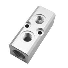 ZZHXSM 2 Way 4 Port Air Splitter Air Compressor Coupler Pneumatic Quick Connector Multi Line Split Vent Split Block Base For Air Compressor Cylinder Vacuum Engine Silver