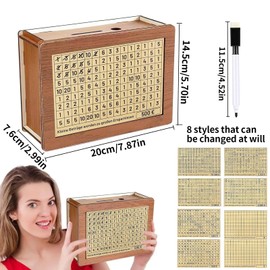 Reusable Wooden Money Box with Counter, Goalsaver Box with Savings Goals and Crossable Numbers, Ideal for Children and Adults to Develop the Habit of Saving (€500-10,000)