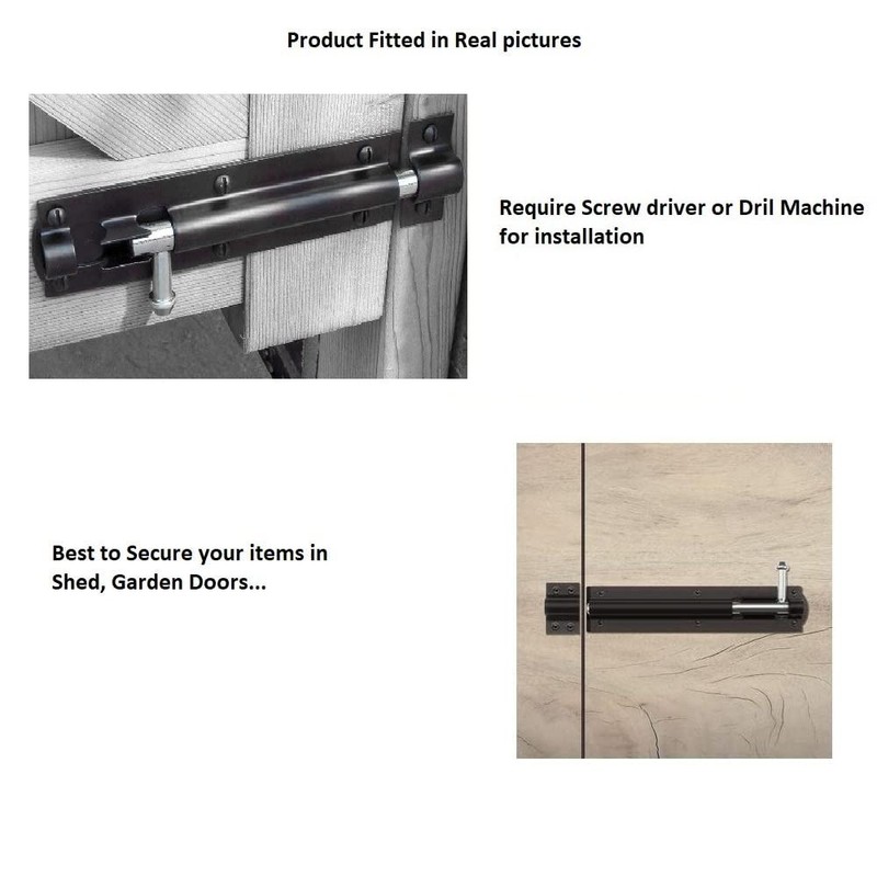 TERF® Heavy Duty Tower Door Bolt Barrel Slide Lock Black