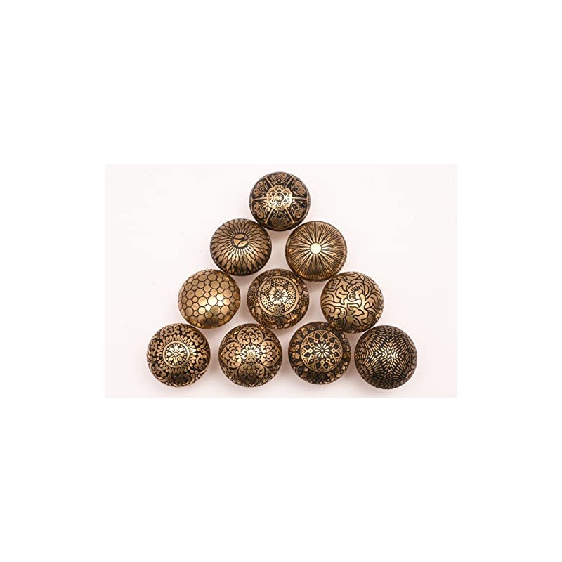 KNOBSWORLD Set of 10 Brass Knobs - Kitchen Cabinet Pull
