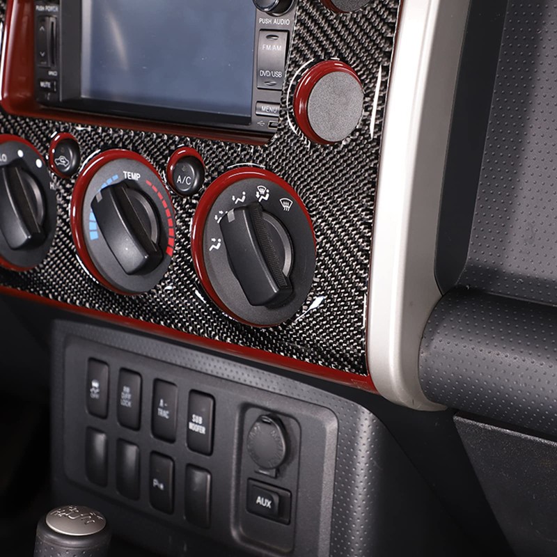 Fgtagtal Soft Carbon Fiber Center Console Panel Trim Cover Fit