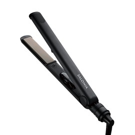 SALONIA SL-004S Straight Hair Iron, Black, 0.9 inches (24 mm), Overseas Use, Minimum Start-up Approx. 30 Seconds, 248°F - 446°F (120°C - 230°C)
