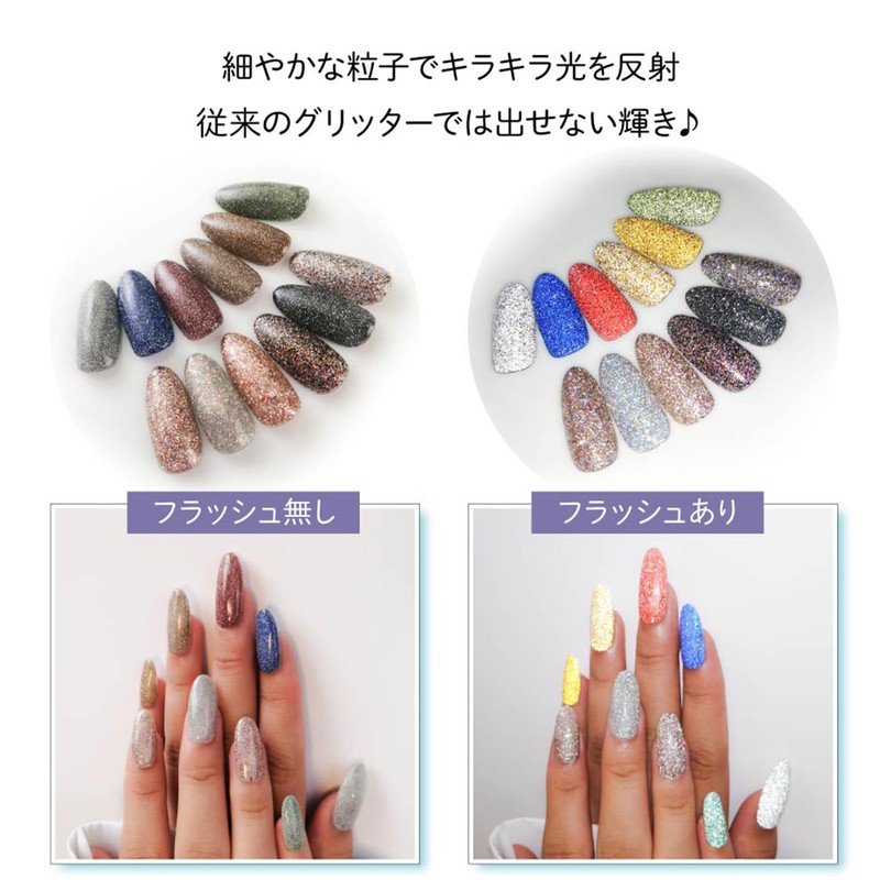 LULUGEL Flash Nails Gel Nail Glitter Mega Glitter Self Nail