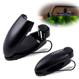 Crynod 2 PCS Car Visor Sunglass Holder, 2.9IIn x 1.1In Sponge Plasitc Multifunctional Vehicle Storage Clip Accessories, Universal Durable Automotive Eyeglasses Mount for Truck SUV Car (Black)