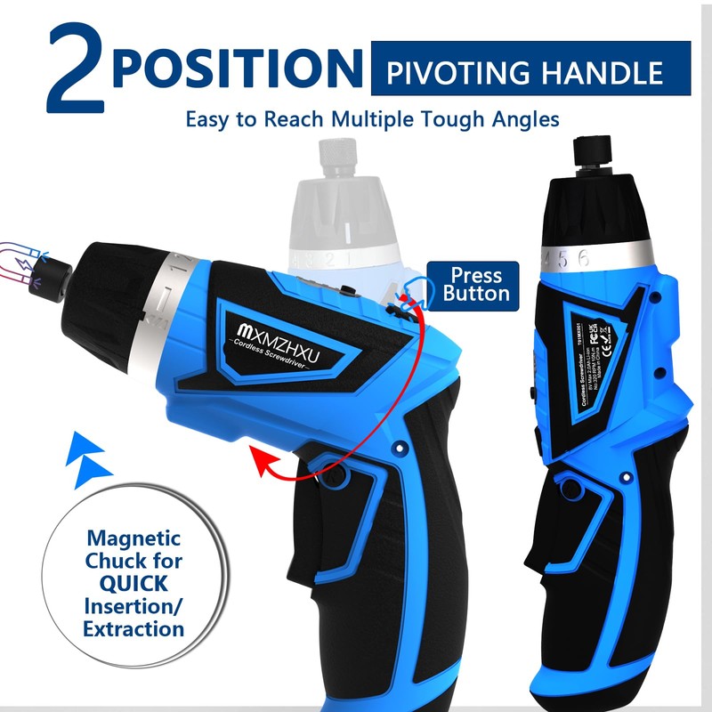 MXMZHXU Cordless Screwdriver, 8V Max 10Nm Electric Power Screwdriver with