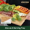 Kikcoin 20”×14” Bamboo Cutting Boards for Kitchen, Wooden Healthy Cutting