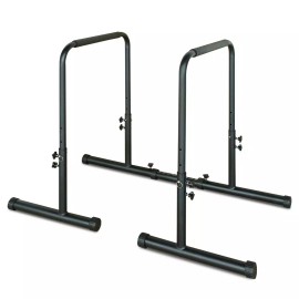 Unbranded Dip Station Pull Up Bar Stand Adjustable Height Heavy Duty Fitness Dip Bar