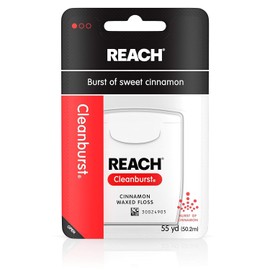 Reach Cleanburst Cinnamon Waxed Floss, 55 Yards (Pack of 4) by Johnson& Johnson Reach