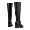 zhsrin Black Chunky Heel Knee High Boots for Women with