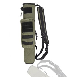 KRATARC Archery Lightweight Back Arrow Quiver Dual Use Foldable Compact Hip Arrows Bag with Molle System Pocket Hanged for Target Shooting Hunting (Ranger Green)