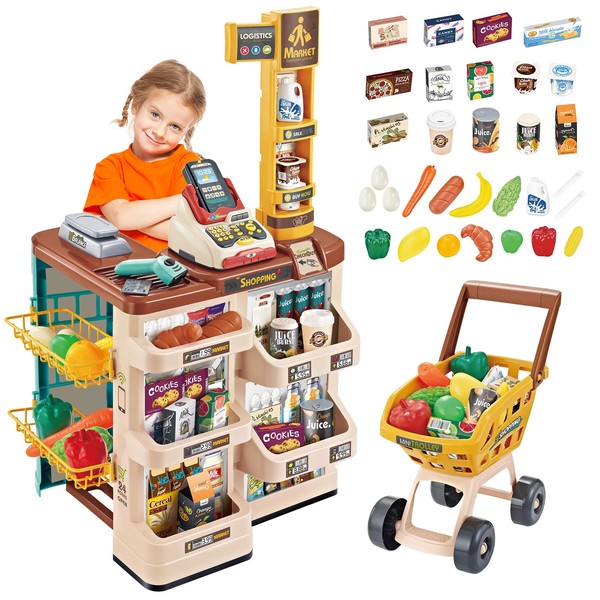 deAO Kids Supermarket Set Role Play Superstore Shop Toys Children