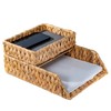 PINXIURY Woven Water Hyacinth Paper Organizer for Desk – Set