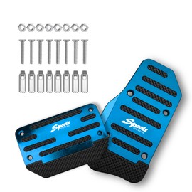 Mearo 2PCS Car Non-Slip Aluminum Alloy Pedal Pads, Nonslip Car Pedal Pads, Non-Slip Foot Pedal Covers Set, Accelerator Pedal Pad Cover Interior Decoration Accessories Universal for Car, SUV (Blue)