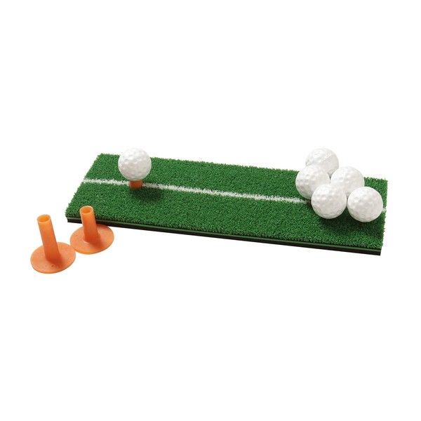 Tabata Golf Practice Mat, Shot Mat, Rubber Sponge, Full Shot Compatible, Mat + Rubber Tees (3 Pieces) + Balls (6 Pieces)