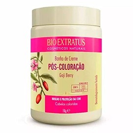 Linha Pos Coloracao (Brilho e Protecao da Cor) Bio Extratus - Banho de Creme Goji Berry 1000 Ml - (Bio Extratus Post Dye (Shine And Color Protection) Collection - Goji Berry Cream Bath Net 35.27 Oz)