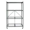 Origami R5 4-Shelf Heavy-Duty Folding Storage Rack, Pewter - Large
