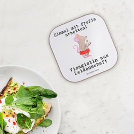 Mr. & Mrs. Panda Square Coasters Makeup Artist with Passion - Gift, Coasters, Glasses, Training, Wellness, Beauty Salon, Colleague,