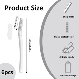 ZOWEXIQ 6 Stück Rasierer für das Gesicht von Frauen, Professionelles Dermaplaning, Augenbrauen Rasierer, Wiederverwendbare Gesichtsrasierer für Männer & Frauen, für Gesichtsflaum, Augenbrauen