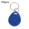 100 Pcs Blue Keychains RFID Proximity Card Key for Access