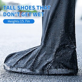 SooGree Waterproof Rain Shoe Cover Reusable Non-Slip Rainproof Boot Covers with Zipper Slip Resistance Overshoes Rain Mud Snow Shoe Protector Covers Hiking Climbing Camping Outdoor Sports Travel