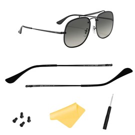 HiCycle2 Replacement arms Sunglasses arms Replacement for Ray Bay RB3689 RB3449 RB1969 RB1972 RB1971 RB3648M RB3648 RB3597 RB3764 RB3697 RB3561 Sungalsses Eyeglasse 4pcs Screws Cloth (Black&Black)
