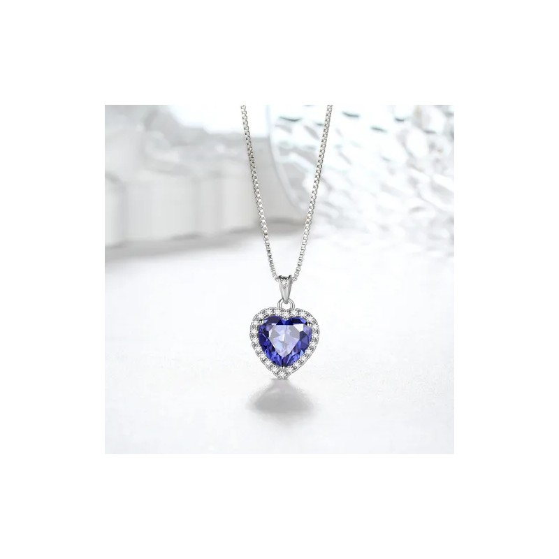 Collar De Plata 925 Titanic El Corazón Del Mar Azul