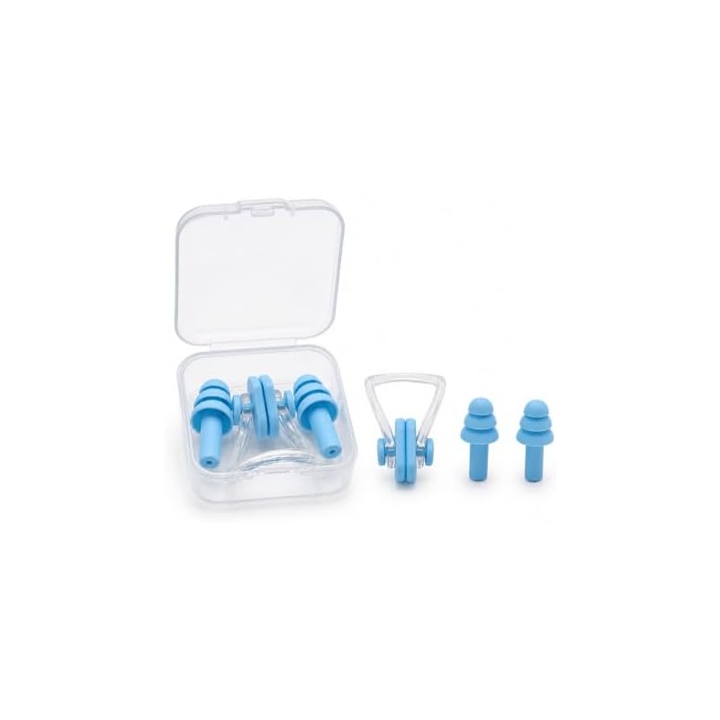 Tapones de Oídos y Pinza Nasal para Natación, Set de