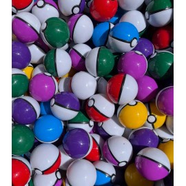 Topper 2 Inch Empty Multicolor Toy Pokeball Gacha Claw Machine Pinata Candy Capsule - 12