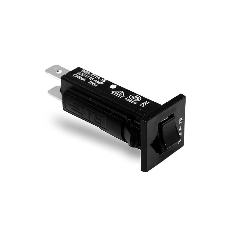 TE Connectivity W28-XT1A-15 Circuit Breaker; Therm; Push; Cur-Rtg 15A; 1