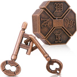 Yilloog 2 Pcs Metal Brain Teaser 3D Steel Puzzle Interlocking IQ Logic Education Smart Puzzle Toys Disentanglement Game for Adults Classroom Party Challenge Gifts