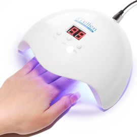 Gellen 54W U V Nail Lamp with Auto Sensor LCD Display, 3 Timers LED Nail Lamp for Gel Polish - 18 Beads Fast Curing Nail Dryer, Salon Home Use, White