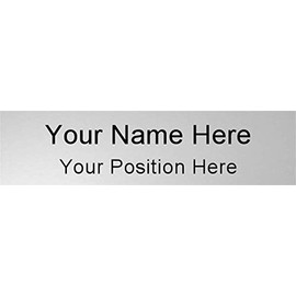 Customized Office Name Plate with Wall or Desk Holder - 2x8 - (Brushed Silver/Black Letters)