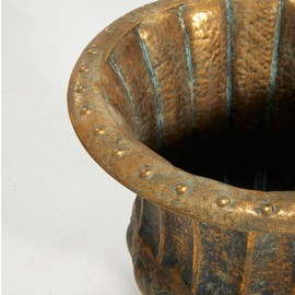 Worth Garden 24.5" H. Metal Urn Planters 1-Pack - Bronze Classic Antique Iron Plant Pots - Large Decorative Rustic Flower Pots for Outdoor Use - Traditional Urn Planter for Patio, Front Porch