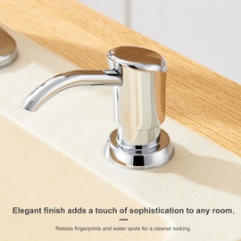 GAGALIFE Built in Counter Soap Dispenser for Kitchen Sink and Extension Tube Kit, Anti-Leakage Upgrade with 40" Tube No More Top Refill (Chrome)