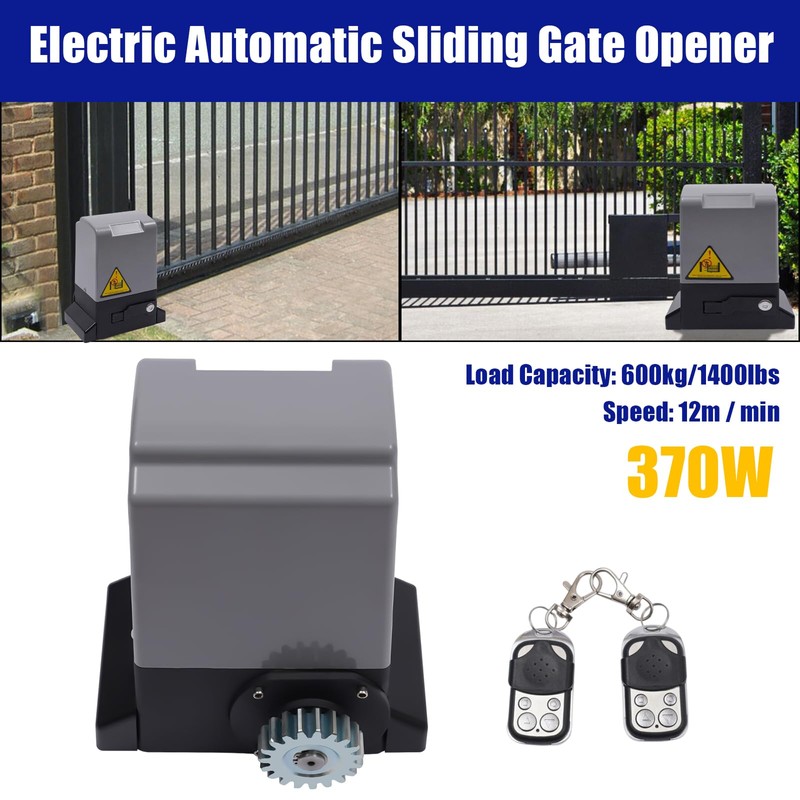 YIPONYT 1400lb Chain Driven Automatic Sliding Gate Opener with 2